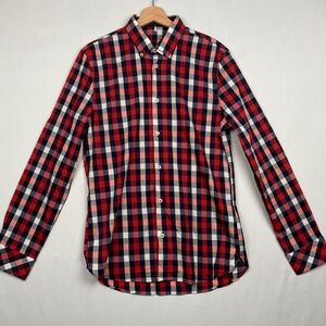 Charles Vane London Men's Plaid Long Sleeve Button Shirt Made in Italy XL